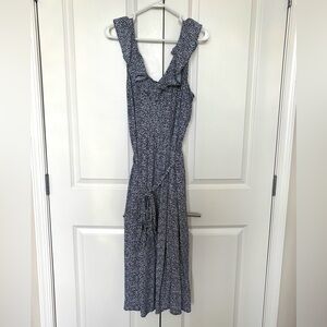 Lands' End Blue and White Floral Maxi Dress